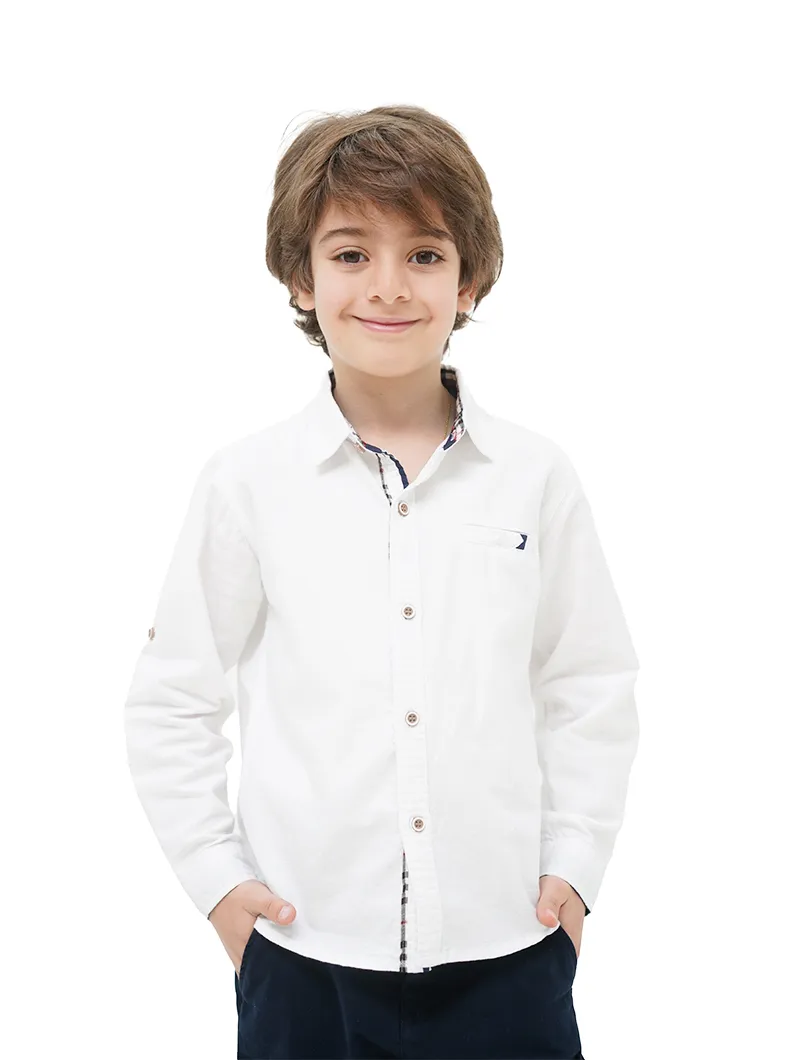 Chemise unie manches longues